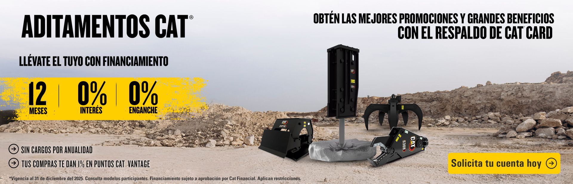 Adquiere tu aditamento Cat con financiamiento de 12 MSI y 0% enganche