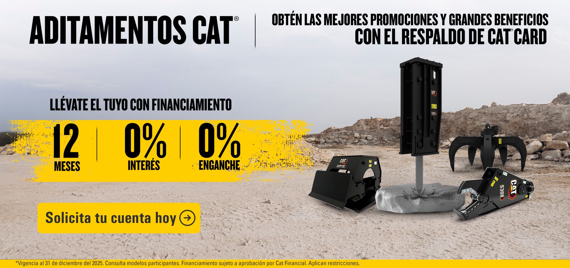 Adquiere tu aditamento Cat con financiamiento de 12 MSI y 0% enganche