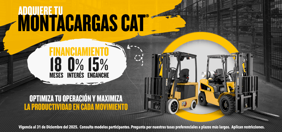Optimiza tu operación y maximiza la productividad en cada movimiento con Montacargas Cat